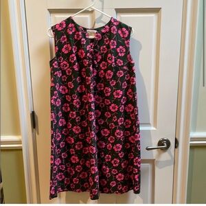 Vintage Hawaiian Paradise Green & Hot Pink Hibiscus Dress could be Medium/Large